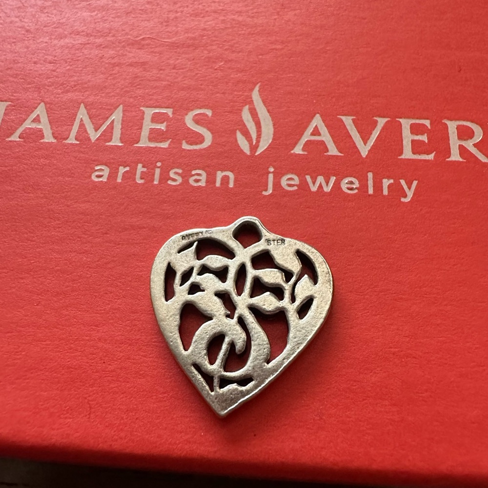 Retired James Avery Music Note Treble Clef Heart Charm Sterling Silver - Picture 2 of 4